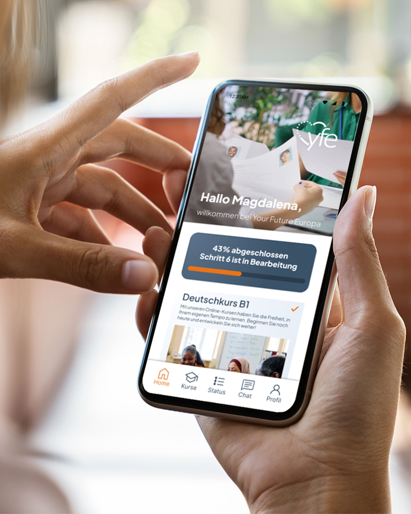 Your Future Europa App Mockup auf dem Smartphone